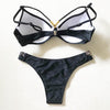Bikini Push Up Swimsuit Female Swimwear Women Two-pieces Bikini set Bra Cup Bather Bathing Suit Swim Lady Triangle Bikini T-Back 2 Pieces Bandeau Swimsuit V Neck Swimwear Halter Push Up Bathing Suit by Stevvex
