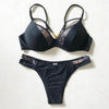 Bikini Push Up Swimsuit Female Swimwear Women Two-pieces Bikini set Bra Cup Bather Bathing Suit Swim Lady Triangle Bikini T-Back 2 Pieces Bandeau Swimsuit V Neck Swimwear Halter Push Up Bathing Suit by Stevvex