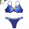 Bikini Push Up Swimsuit Female Swimwear Women Two-pieces Bikini set Bra Cup Bather Bathing Suit Swim Lady Triangle Bikini T-Back 2 Pieces Bandeau Swimsuit V Neck Swimwear Halter Push Up Bathing Suit by Stevvex