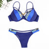 Bikini Push Up Swimsuit Female Swimwear Women Two-pieces Bikini set Bra Cup Bather Bathing Suit Swim Lady Triangle Bikini T-Back 2 Pieces Bandeau Swimsuit V Neck Swimwear Halter Push Up Bathing Suit by Stevvex
