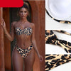 Bikini Set High Cut Solid Swimsuit Women Swimwear Push Up Bathing Suit Beachwear Leopard Bikini Women's Ribbed Underwire Bikini High Cut Bikini V Swimwear Butterfly Print High Leg Bikini Swimsuit by Stevvex