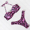 Bikini Set High Cut Solid Swimsuit Women Swimwear Push Up Bathing Suit Beachwear Leopard Bikini Women's Ribbed Underwire Bikini High Cut Bikini V Swimwear Butterfly Print High Leg Bikini Swimsuit by Stevvex