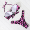 Bikini Set High Cut Solid Swimsuit Women Swimwear Push Up Bathing Suit Beachwear Leopard Bikini Women's Ribbed Underwire Bikini High Cut Bikini V Swimwear Butterfly Print High Leg Bikini Swimsuit by Stevvex