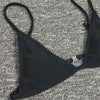 Bikini Set Swimsuit Small Cup High Cut Style Beach Solid Black White Micro Swimwear Thong Bikinis Women's Micro String Bikini Swimsuits Padded High Cut Bathing Suits by Stevvex