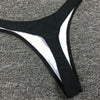Bikini Set Swimsuit Small Cup High Cut Style Beach Solid Black White Micro Swimwear Thong Bikinis Women's Micro String Bikini Swimsuits Padded High Cut Bathing Suits by Stevvex