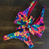 Bikini Set Women Swimwear Push Up Swimsuit Top Solid Bottom Print Bathing Suit Swim Wear Beach Women’s Floral Print Push-Up V-Wire Lettuce Bikini Set High Cut Spaghetti Straps Underwire Padded Swimsuit by Stevvex