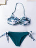 Bikini Sets Solid Color Swimsuit Mid-Waist Gather Cup Bikinis Women Swimwear Female Bathing Suits Beach wear Two Piece Swimsuits Triangle Bikini swimsuits for Women by Stevvex