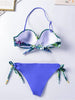 Bikini Sets Solid Color Swimsuit Mid-Waist Gather Cup Bikinis Women Swimwear Female Bathing Suits Beach wear Two Piece Swimsuits Triangle Bikini swimsuits for Women by Stevvex