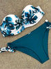 Bikini Sets Solid Color Swimsuit Mid-Waist Gather Cup Bikinis Women Swimwear Female Bathing Suits Beach wear Two Piece Swimsuits Triangle Bikini swimsuits for Women by Stevvex