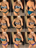 Bikini Sets Solid Color Swimsuit Mid-Waist Gather Cup Bikinis Women Swimwear Female Bathing Suits Beach wear Two Piece Swimsuits Triangle Bikini swimsuits for Women by Stevvex
