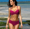 Bikini Sets Solid Color Swimsuit Mid-Waist Gather Cup Bikinis Women Swimwear Female Bathing Suits Beach wear Two Piece Swimsuits Triangle Bikini swimsuits for Women by Stevvex