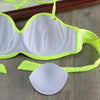 Bikini Solid Strappy Bandage Bikinis Set White Push Up Bikini Swimwear Swimsuit Bathing Suit Women's Ribbed Tie Bikini Adjustable Lace Up Bottom String Women Swimsuit by Stevvex