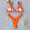 Bikini Solid Swimsuit Women Swimwear Push Up Bikini Set Patchwork Summer Beach Bathing Suit Swim Wear Halter Bikini Swimsuit Beach Swimming Traveling High Leg Bikini by Stevvex