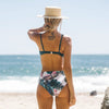 Bikini Swimsuit Women Swimwear Push Up Bikinis Set Leaf Print Female High Waist Swimming Suits For Bathing Suit Women Swimsuit Floral Print Bathing Suit Twist Front High Waist Bikini Set by Stevvex