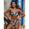 Bikini Swimwear Swimsuit Women Floral Print High Waist Bikini Set Back Cross Bathing Suit Female Beach Wear Women's Bikini Swimsuits Strapless Two Pieces Bathing Suits by Stevvex