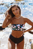 Bikini Swimwear Swimsuit Women Floral Print High Waist Bikini Set Back Cross Bathing Suit Female Beach Wear Women's Bikini Swimsuits Strapless Two Pieces Bathing Suits by Stevvex