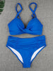 Bikini Swimwear Women High Waist Swimsuit Solid Color Bikini Set Women's Push Up Underwire Top Bottom Bikini Bathing Swimsuits Beach Wear Padded Push Up Bikini Set Female by Stevvex