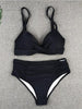 Bikini Swimwear Women High Waist Swimsuit Solid Color Bikini Set Women's Push Up Underwire Top Bottom Bikini Bathing Swimsuits Beach Wear Padded Push Up Bikini Set Female by Stevvex
