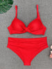 Bikini Swimwear Women High Waist Swimsuit Solid Color Bikini Set Women's Push Up Underwire Top Bottom Bikini Bathing Swimsuits Beach Wear Padded Push Up Bikini Set Female by Stevvex