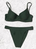 Bikini Swimwear Women High Waist Swimsuit Solid Color Bikini Set Women's Push Up Underwire Top Bottom Bikini Bathing Swimsuits Beach Wear Padded Push Up Bikini Set Female by Stevvex