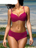 Bikini Swimwear Women High Waist Swimsuit Solid Color Bikini Set Women's Push Up Underwire Top Bottom Bikini Bathing Swimsuits Beach Wear Padded Push Up Bikini Set Female by Stevvex