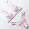 Bikini Swimwear Women Swimsuit Push Up Micro Bikinis Set Swimming Bathing Suit Beachwear Summer Thong Bottom Two Piece Bikini Double Shoulder Straps Cute Swimsuit Triangle Bathing Bikini by Stevvex