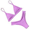 Bikini Swimwear Women Swimsuit Push Up Micro Bikinis Set Swimming Bathing Suit Beachwear Summer Thong Bottom Two Piece Bikini Double Shoulder Straps Cute Swimsuit Triangle Bathing Bikini by Stevvex