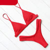 Bikini Swimwear Women Swimsuit Push Up Micro Bikinis Set Swimming Bathing Suit Beachwear Summer Thong Bottom Two Piece Bikini Double Shoulder Straps Cute Swimsuit Triangle Bathing Bikini by Stevvex
