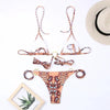Bikini Triangle Adjust Swimwear Women's Crisscross Halter Bikini Lace Up Back Bandage Two Piece Strappy Bathing Suits G String Thong Swimwear Women Bathing Suit Hollow Out Quality Pleated Swimsuit Female Double-Sided Bikini Set by Stevvex