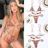 Bikini Triangle Adjust Swimwear Women's Crisscross Halter Bikini Lace Up Back Bandage Two Piece Strappy Bathing Suits G String Thong Swimwear Women Bathing Suit Hollow Out Quality Pleated Swimsuit Female Double-Sided Bikini Set by Stevvex