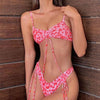 Bikini Triangle Adjust Swimwear Women's Crisscross Halter Bikini Lace Up Back Bandage Two Piece Strappy Bathing Suits G String Thong Swimwear Women Bathing Suit Hollow Out Quality Pleated Swimsuit Female Double-Sided Bikini Set by Stevvex