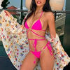 Bikini Triangle Adjust Swimwear Women's Crisscross Halter Bikini Lace Up Back Bandage Two Piece Strappy Bathing Suits G String Thong Swimwear Women Bathing Suit Hollow Out Quality Pleated Swimsuit Female Double-Sided Bikini Set by Stevvex