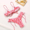Bikini Triangle Adjust Swimwear Women's Crisscross Halter Bikini Lace Up Back Bandage Two Piece Strappy Bathing Suits G String Thong Swimwear Women Bathing Suit Hollow Out Quality Pleated Swimsuit Female Double-Sided Bikini Set by Stevvex