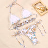 Bikini Triangle Adjust Swimwear Women's Crisscross Halter Bikini Lace Up Back Bandage Two Piece Strappy Bathing Suits G String Thong Swimwear Women Bathing Suit Hollow Out Quality Pleated Swimsuit Female Double-Sided Bikini Set by Stevvex