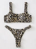 Bikini Women Orange Leopard Push Up Padded Thong Swimsuit Female Cut Out Bathing Suit Swimwear Padded Push up Thong Bikini Sets Swimsuits for Women by Stevvex