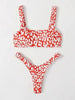 Bikini Women Orange Leopard Push Up Padded Thong Swimsuit Female Cut Out Bathing Suit Swimwear Padded Push up Thong Bikini Sets Swimsuits for Women by Stevvex