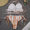 Bikini Women Push Up Swimsuit 3 Piece Bikini Set With Cover Up Women's Fashion 3 Piece Tie Dye Top Bikini Set Swimsuit Cover Up Skirt Swimwear Push Up Bather Swim Wear by Stevvex