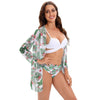 Bikini Women Push Up Swimsuit 3 Piece Bikini Set With Cover Up Women's Fashion 3 Piece Tie Dye Top Bikini Set Swimsuit Cover Up Skirt Swimwear Push Up Bather Swim Wear by Stevvex