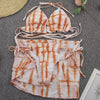 Bikini Women Push Up Swimsuit 3 Piece Bikini Set With Cover Up Women's Fashion 3 Piece Tie Dye Top Bikini Set Swimsuit Cover Up Skirt Swimwear Push Up Bather Swim Wear by Stevvex