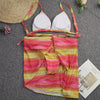 Bikini Women Push Up Swimsuit 3 Piece Bikini Set With Cover Up Women's Fashion 3 Piece Tie Dye Top Bikini Set Swimsuit Cover Up Skirt Swimwear Push Up Bather Swim Wear by Stevvex