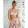 Bikini Women Push Up Swimsuit 3 Piece Bikini Set With Cover Up Women's Fashion 3 Piece Tie Dye Top Bikini Set Swimsuit Cover Up Skirt Swimwear Push Up Bather Swim Wear by Stevvex