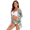 Bikini Women Push Up Swimsuit 3 Piece Bikini Set With Cover Up Women's Fashion 3 Piece Tie Dye Top Bikini Set Swimsuit Cover Up Skirt Swimwear Push Up Bather Swim Wear by Stevvex