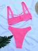 Bikini Women Swimsuit Female Bikini Set Solid Swimwear For Women Bathing Suit Swimming Suits Beach Wear Underwire Bikini High Cut Bikini Swimwear Solid Color High Leg Bikini Swimsuit by Stevvex