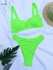 Bikini Women Swimsuit Female Bikini Set Solid Swimwear For Women Bathing Suit Swimming Suits Beach Wear Underwire Bikini High Cut Bikini Swimwear Solid Color High Leg Bikini Swimsuit by Stevvex