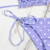 Bikini Women Swimsuit Female Low Waist Swimwear Women Beach Mini Thong Bikini Set Bathing Suit Women Thong Swimsuits Strapless 2 Piece Bikini String Tie Ruffle Brazilian Bathing Suit by Stevvex