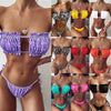 Bikini Women Swimsuit Female Low Waist Swimwear Women Beach Mini Thong Bikini Set Bathing Suit Women Thong Swimsuits Strapless 2 Piece Bikini String Tie Ruffle Brazilian Bathing Suit by Stevvex