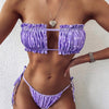 Bikini Women Swimsuit Female Low Waist Swimwear Women Beach Mini Thong Bikini Set Bathing Suit Women Thong Swimsuits Strapless 2 Piece Bikini String Tie Ruffle Brazilian Bathing Suit by Stevvex