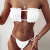 Bikini Women Swimsuit Female Low Waist Swimwear Women Beach Mini Thong Bikini Set Bathing Suit Women Thong Swimsuits Strapless 2 Piece Bikini String Tie Ruffle Brazilian Bathing Suit by Stevvex