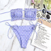 Bikini Women Swimsuit Female Low Waist Swimwear Women Beach Mini Thong Bikini Set Bathing Suit Women Thong Swimsuits Strapless 2 Piece Bikini String Tie Ruffle Brazilian Bathing Suit by Stevvex
