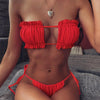 Bikini Women Swimsuit Female Low Waist Swimwear Women Beach Mini Thong Bikini Set Bathing Suit Women Thong Swimsuits Strapless 2 Piece Bikini String Tie Ruffle Brazilian Bathing Suit by Stevvex
